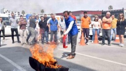 Mersin’de belediye personeline yangın ve kurtarma tatbikatı