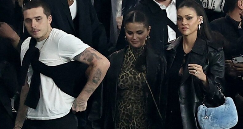 Selena Gomez yakın arkadaşları Brooklyn Beckham ve Nicola Peltz çiftiyle maçta