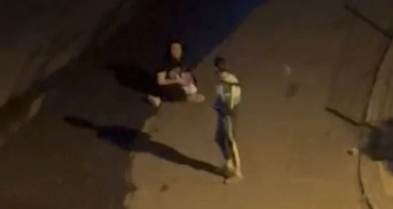 Tartıştığı kadını sokak ortasında dövdü